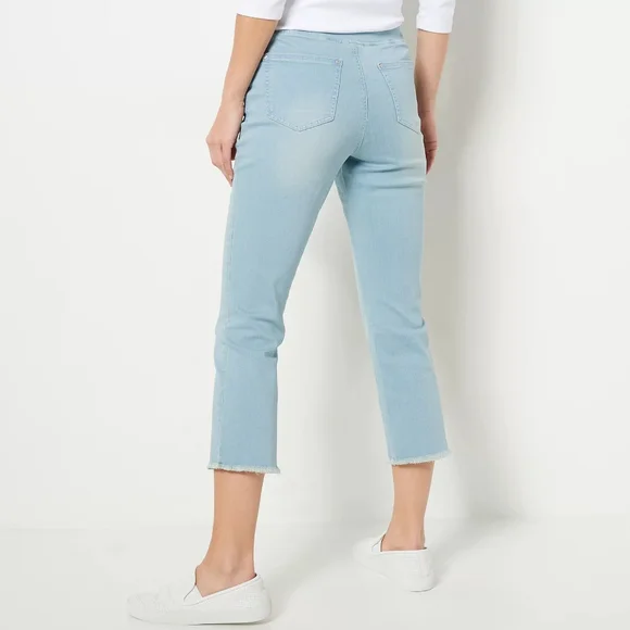 Belle by Kim Gravel Blue Ankle Cropped Jeans - Picture 2 of 4